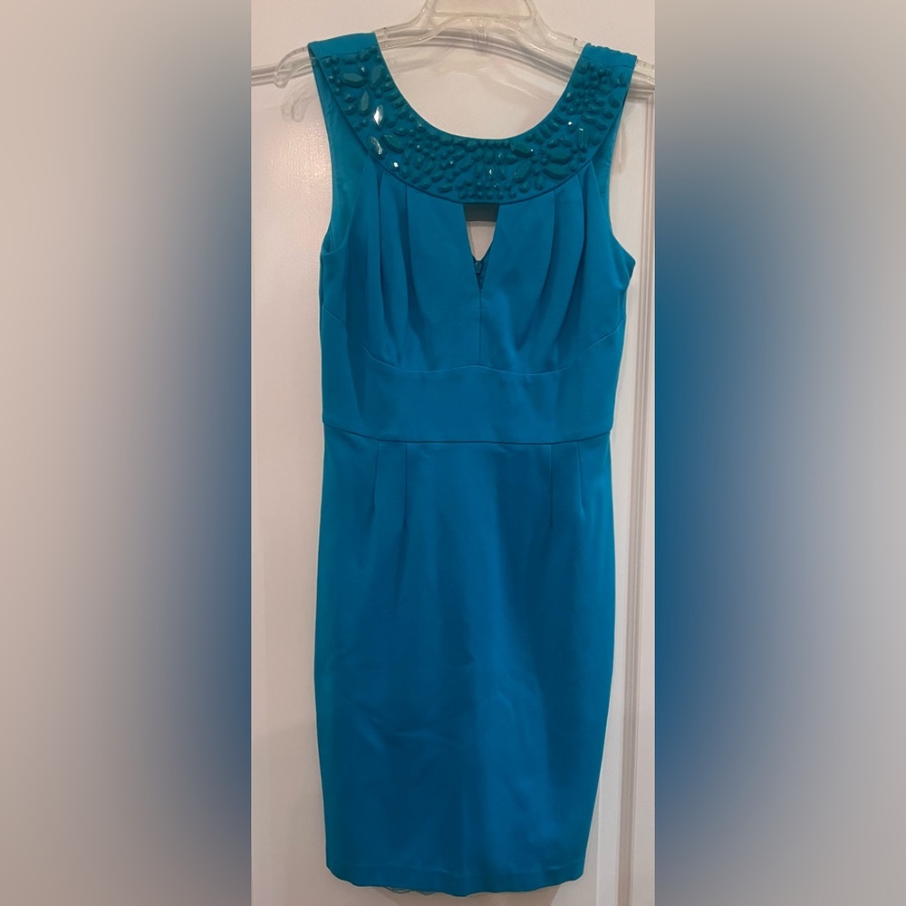 Trina Turk Strapless Teal Dress